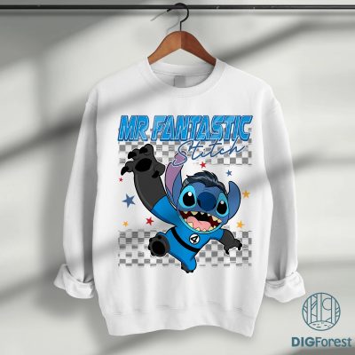 Mr. Fantastic Stitch Cosplay PNG – Fantastic Four, Disneyland Stitch Costume, Superhero Stitch, Stitch Birthday Design