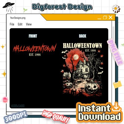 Retro Halloweentown PNG – Halloweentown University, Halloween Town Est 1998, Mickey’s Not So Scary, Spooky Fall Design