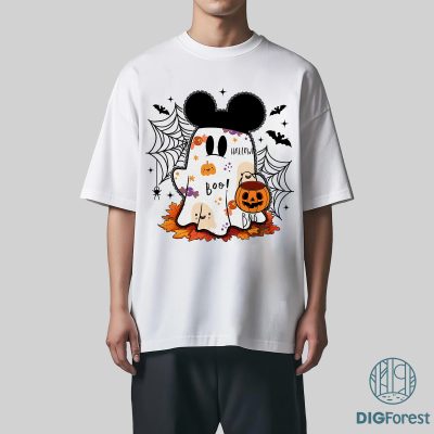 Mickey & Friends Ghost PNG – Coquette Bow PNG, Mickey's Not So Scary PNG, Disney Family PNG, Spooky Season PNG