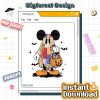Retro Halloween Floral Mickey Mouse Couple PNG – Disneyland Mickey And Friend Ghost, Spooky Season Design
