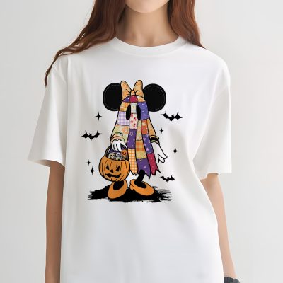 Retro Halloween Floral Minnie Mouse Couple PNG – Disneyland Mickey And Friend Ghost, Spooky Season Design