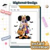 Retro Halloween Floral Minnie Mouse Couple PNG – Disneyland Mickey And Friend Ghost, Spooky Season Design