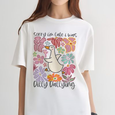 I Was Dilly Dallying PNG – Sorry I'm Late PNG, Funny Goose PNG, Oversized PNG, Graphic Retro Vintage PNG