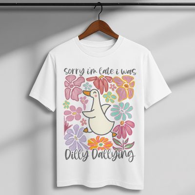 I Was Dilly Dallying PNG – Sorry I'm Late PNG, Funny Goose PNG, Oversized PNG, Graphic Retro Vintage PNG