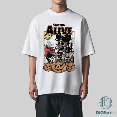 Vintage Mickey Coffee Skeleton PNG – Disney Skeleton, Spooky Halloween, Disneyland Family Vacation 2025 Design