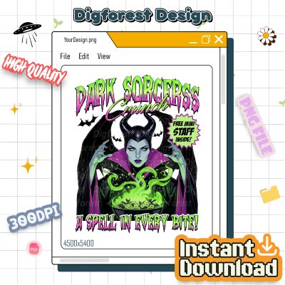 Maleficent Villain Cereal PNG – Halloween Villain Witches PNG, Spooky Witch PNG, Villain Characters PNG