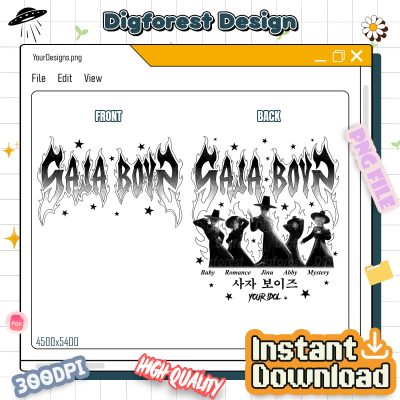 Saja Boys K-pop PNG – Retro Demon Hunters Movie PNG, Vintage Band Style PNG, Kpop Huntrix PNG, Fan Gift PNG