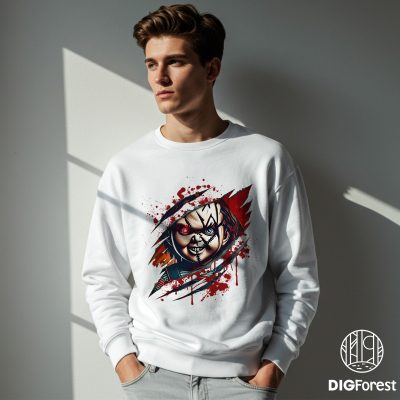 Retro Chucky Horror PNG – Vintage 90s Horror Movie PNG, Chucky PNG, Horror Character PNG, Halloween PNG