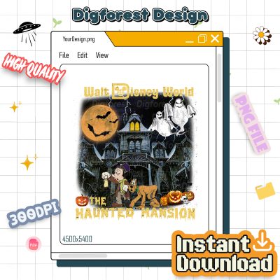 Vintage Disney The Haunted Mansion PNG - Mickey's Not So Scary Party PNG, Disneyland Family Vacation PNG