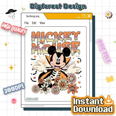 Retro Mickey Skeleton Sketch PNG - Mickey's Not So Scary Halloween Party 2025, WDW Disneyland Halloween