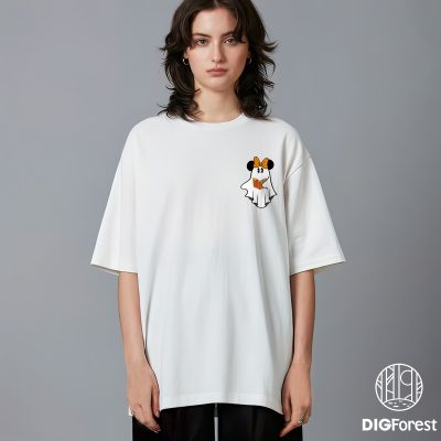 Minnie Mouse Halloween Bookshelf PNG - Halloween Ghost Reading PNG Design, Spooky Readers, Halloween Bookish