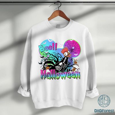 Retro Hei Hei Skeleton Halloween PNG - Halloween Party PNG, Disneyland Mickey's Not So Scary Family Matching PNG