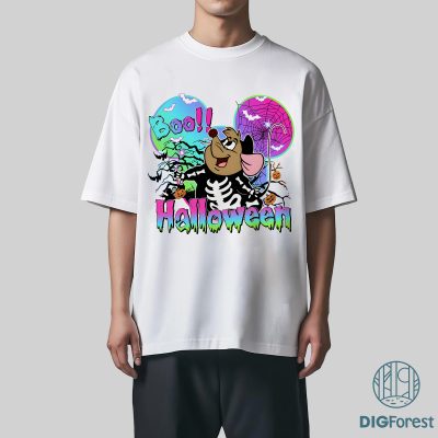 Retro Disney Gus Gus Mouse Skeleton Halloween PNG - Mickey & Friends Halloween, Spooky Season PNG