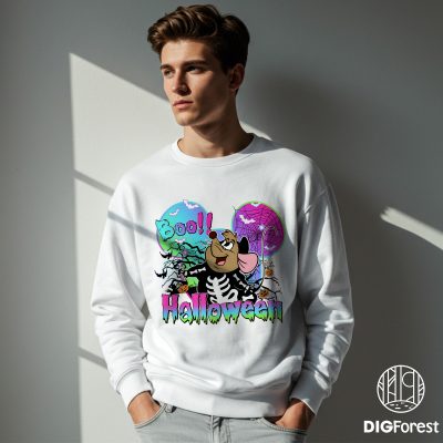 Retro Disney Gus Gus Mouse Skeleton Halloween PNG - Mickey & Friends Halloween, Spooky Season PNG