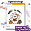 Retro Halloween Bookshelf PNG - Boo Ghost Reading Book, Cute Halloween Sublimation, Spooky Book Lover PNG