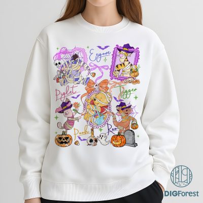 Coquette Bow Pooh And Friends Halloween PNG - Disneyland Halloween, Mickey's Not So Scary Halloween Party