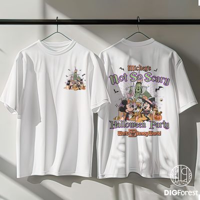 Vintage Mickey Not So Scary 2025 PNG - Halloween Family Costume, Group Outfit, Mickey & Friends Skeleton PNG