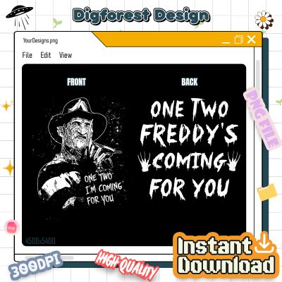 Freddy Krueger Halloween PNG - One Two Freddy’s Coming For You, Horror Movie Villain Digital PNG