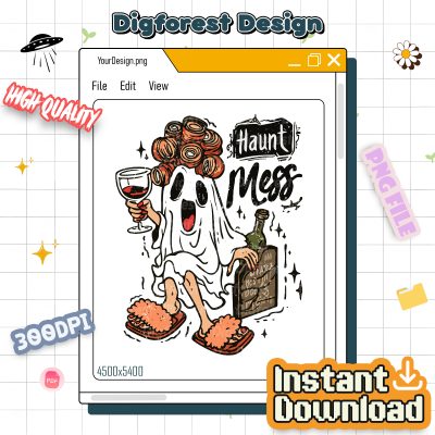 Funny Halloween PNG - Ghost Halloween, Haunt Mess, Spooky Season, Halloween Vibes, Retro Halloween PNG