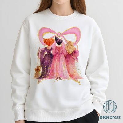 Pink Girly Halloween PNG - Spooky Season, Preppy Coquette, Halloween Witches Bow, Witches Sisters, Fall Vibes PNG