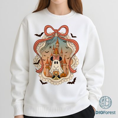 Retro Mickey Minnie Halloween Couple PNG - Mickey Ghost, Minnie Ghost, Spooky Season, Disney Halloween PNG