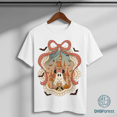 Retro Mickey Minnie Halloween Couple PNG - Mickey Ghost, Minnie Ghost, Spooky Season, Disney Halloween PNG