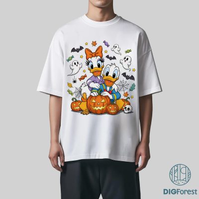 Donald Daisy Halloween PNG - Vintage Spooky Disney, Pumpkin Trick or Treat Outfit PNG, Disney Spooky Season Donald Daisy Halloween PNG - Vintage Spooky Disney, Pumpkin Trick or Treat Outfit PNG, Disney Spooky Season