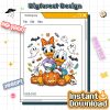Donald Daisy Halloween PNG - Vintage Spooky Disney, Pumpkin Trick or Treat Outfit PNG, Disney Spooky Season