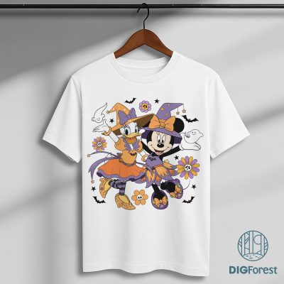 Disney Minnie & Daisy Halloween PNG - Disney Besties Girl Trip, Minnie Witch Pumpkins, Halloween 2025 PNG