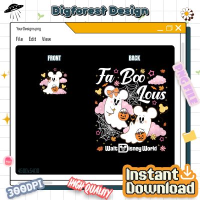 Disney World Fa-Boo-Lous PNG - Mickey & Minnie Ghost Halloween, Disney Vintage, Fall, Disney Halloween PNG