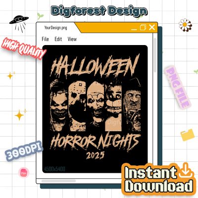 Halloween Horror Nights 2025 PNG - Horror Characters, Horror Movies, Halloween Friends Group Matching