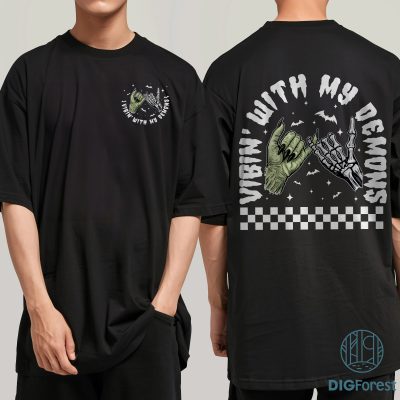 Vibin With My Demons PNG - Retro Halloween Witch Hand, Skeleton, Funny Halloween, Spooky Season, Halloween Vibes Vibin With My Demons PNG - Retro Halloween Witch Hand, Skeleton, Funny Halloween, Spooky Season, Halloween Vibes