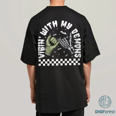 Vibin With My Demons PNG - Retro Halloween Witch Hand, Skeleton, Funny Halloween, Spooky Season, Halloween Vibes Vibin With My Demons PNG - Retro Halloween Witch Hand, Skeleton, Funny Halloween, Spooky Season, Halloween Vibes