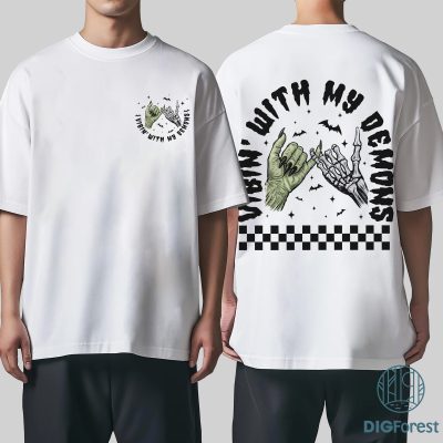 Vibin With My Demons PNG - Retro Halloween Witch Hand, Skeleton, Funny Halloween, Spooky Season, Halloween Vibes Vibin With My Demons PNG - Retro Halloween Witch Hand, Skeleton, Funny Halloween, Spooky Season, Halloween Vibes