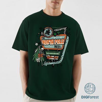 North Pole Motel Christmas PNG- Funny Retro Holiday Pullover, Quirky Xmas Gift, Matching Family PNG