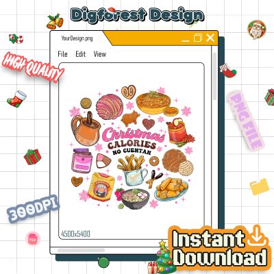 Mexican Christmas PNG - Pan Dulce PNG, Spanish Christmas Design, Mexican Chocolate, Funny Pink Holiday PNG