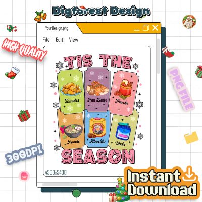 Tis The Season Mexican Christmas PNG - Pan Dulce PNG, Spanish Christmas Design, Funny Pink Holiday PNG