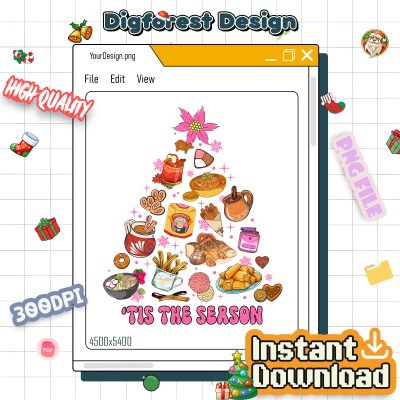 Mexican Christmas PNG - Pan Dulce PNG, Spanish Christmas Design, Mexican Chocolate, Funny Pink Holiday PNG