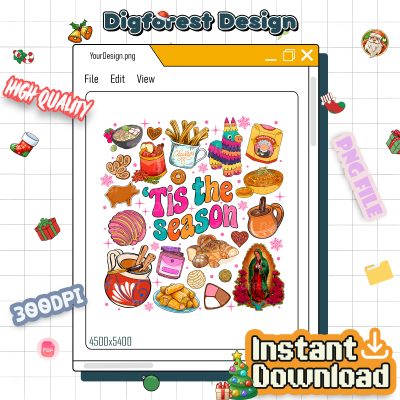 Tis The Season PNG - Mexican Christmas PNG - Funny Spanish Christmas, Chocolate Abuelita, Pink Holiday PNG