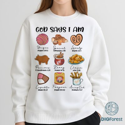 God Says I Am Mexican Christmas PNG - Pan Dulce Christmas PNG, Funny Mexican Christmas, Spanish Holiday Sublimation