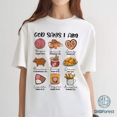 God Says I Am Mexican Christmas PNG - Pan Dulce Christmas PNG, Funny Mexican Christmas, Spanish Holiday Sublimation