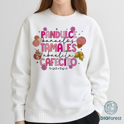 Mexican Christmas PNG - Pan Dulce Christmas PNG, Funny Spanish Christmas, Mexican Chocolate, Pink Holiday PNG