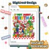 Very Merry Mario Christmas PNG - Universal Family Matching PNG, Mario Epic Universe Christmas, Orlando Park Holiday
