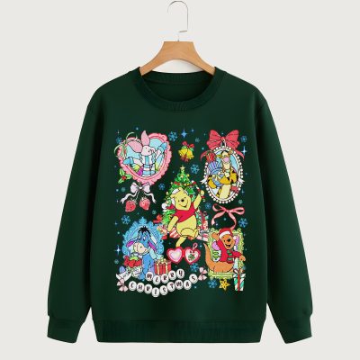 Watercolor Winnie The Pooh Christmas PNG - Pooh Tigger Eeyore Piglet PNG, Disney Christmas PNG