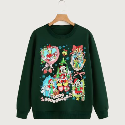 Watercolor Mickey and Friends Christmas PNG - Disney Mickey Holiday PNG, WDW Christmas Trip PNG