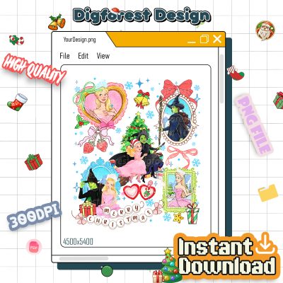 Wicked Coquette Bows PNG - Wizard Of Oz PNG, Changed For Good, Glinda Elphaba Pink Green PNG, Wicked Movie Gift