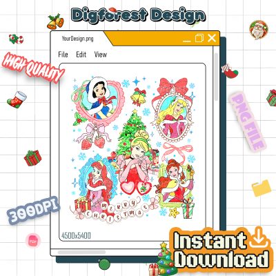 Coquette Bow Disney Princess Christmas - Magic Kingdom Castle PNG, Disney Girl Trip 2025, Princess Holiday Gift