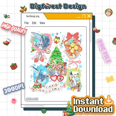 Watercolor Epic Universe Christmas PNG, Coquette Bow PNG, Universal Family Christmas, Disneyland Holiday PNG