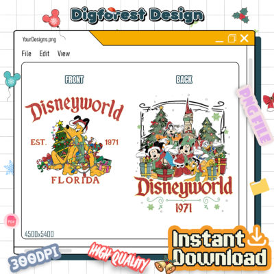 Pluto DisneyWorld Est 1971 Christmas PNG, Mickey and Friends PNG, Magic Kingdom Holiday PNG, Christmas 2025