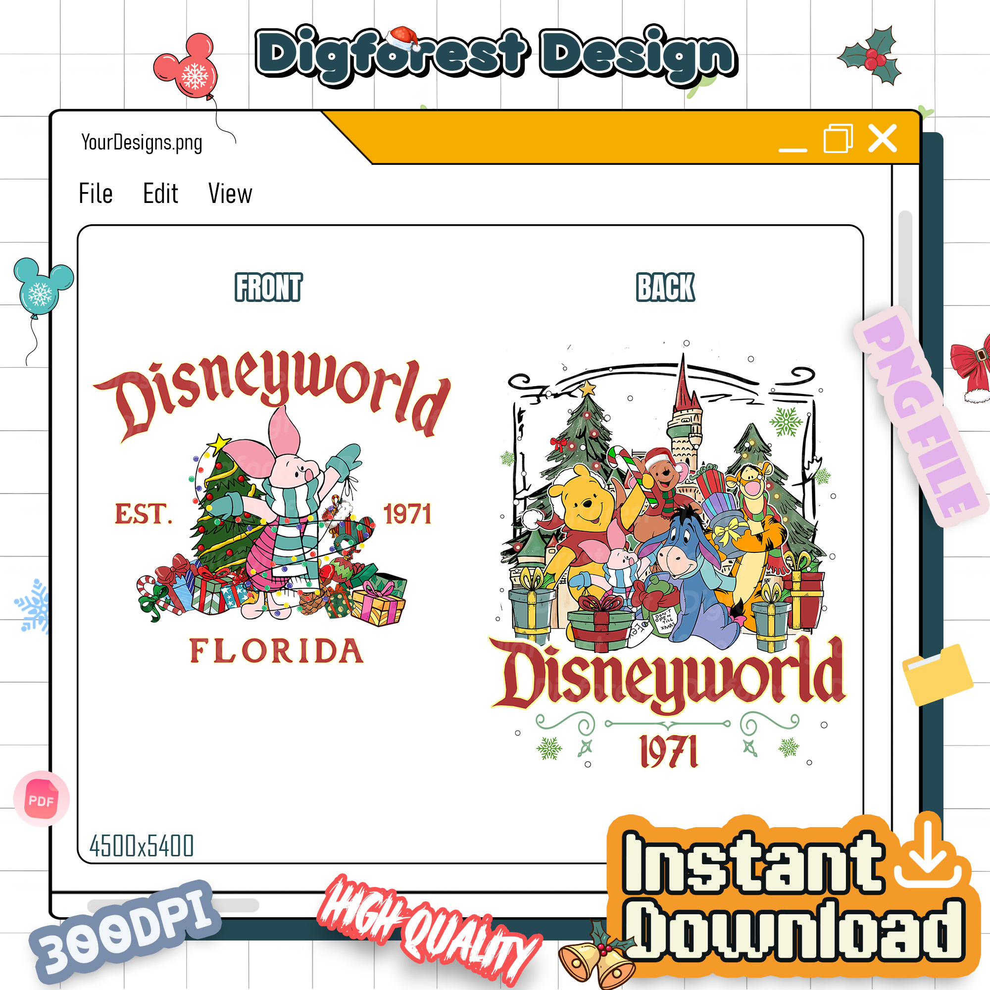 Piglet DisneyWorld Est 1971 Christmas PNG - Winnie The Pooh and Friends PNG, Magic Kingdom Holiday Christmas 2025 Piglet DisneyWorld Est 1971 Christmas PNG - Winnie The Pooh and Friends PNG, Magic Kingdom Holiday Christmas 2025